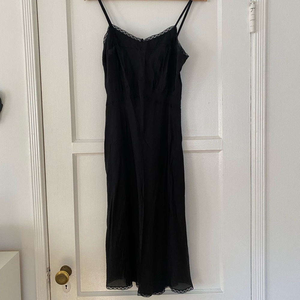 Erica Tanov - Black Petal Lola Silk Slip